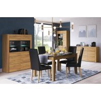 Masa extensibila KAMA 40 Stejar Camargue / Negru Lucios